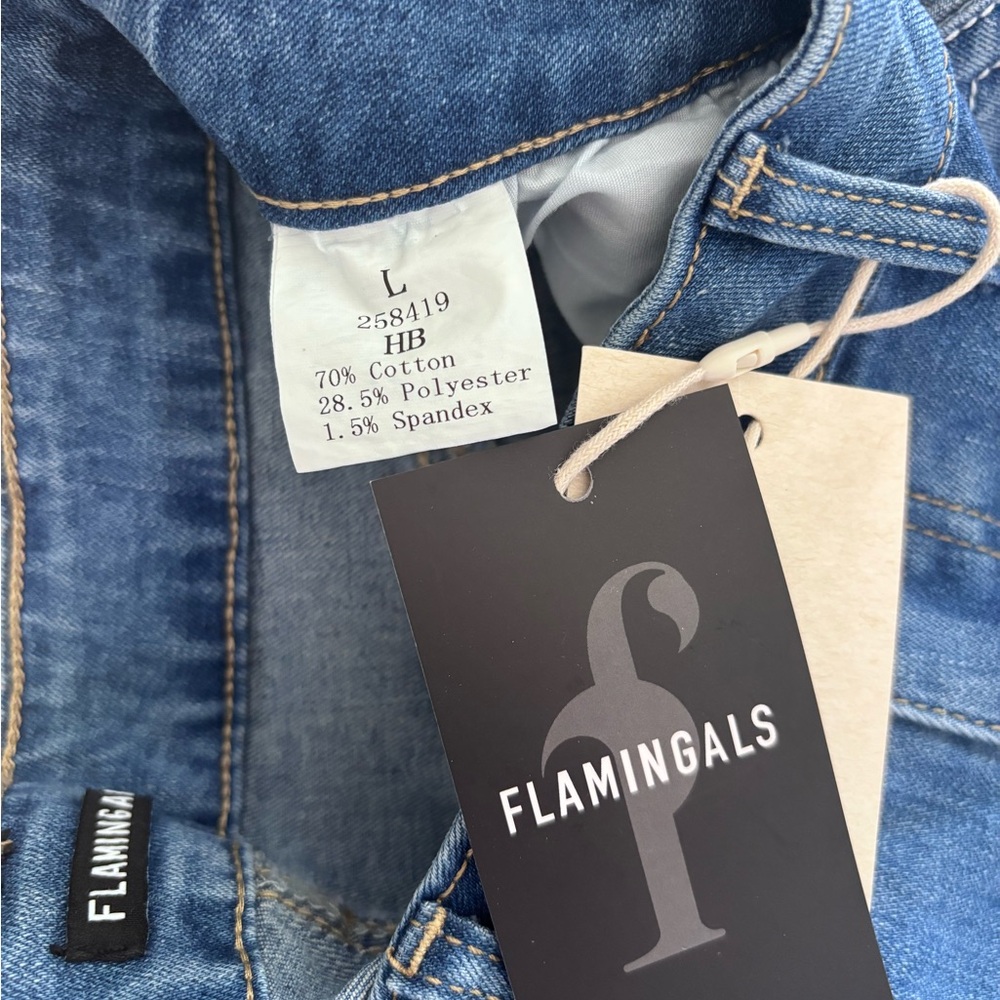 Flamingals Wide Leg Jeans‎ for Women | Mid Waist Baggy Washed Denim Jeans - Picture 16 of 16